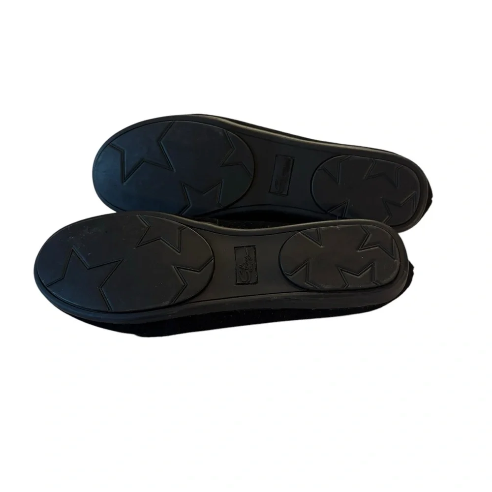 Sbicca Vintage Collection Black Suede Loafer Car Shoes With Bow Size 7.5 M